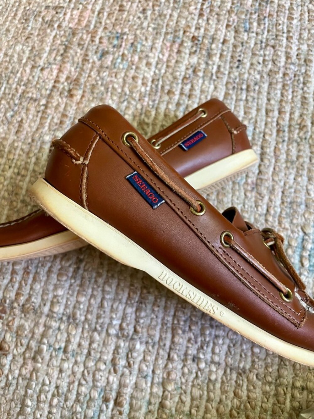 Sebago Docksides Brown Leather Boat Shoes Men's 8.5M Unisex - Picture 7 of 10